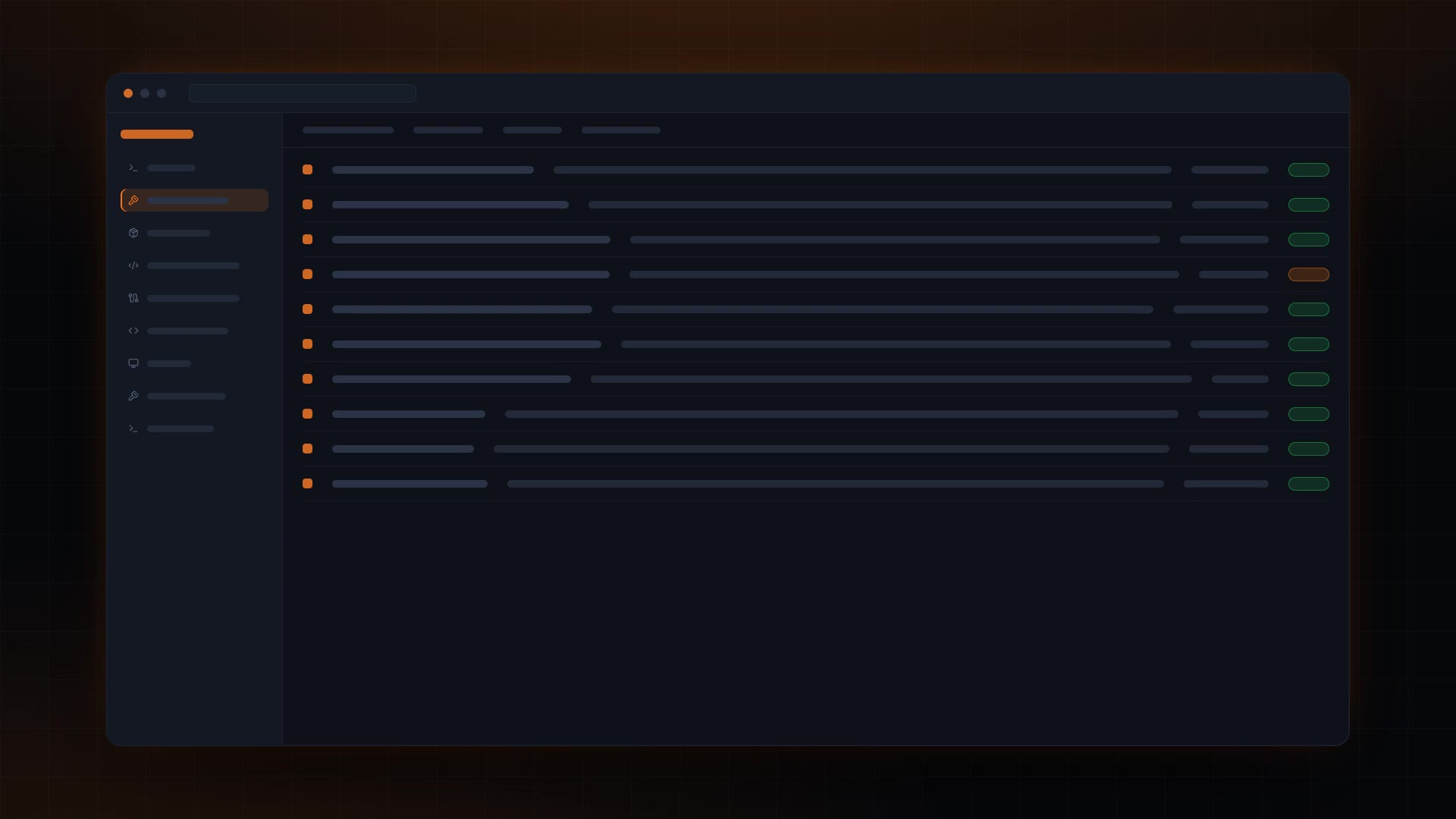 The API Keys surface, running.